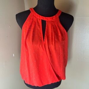 Inc red sleeveless blouse